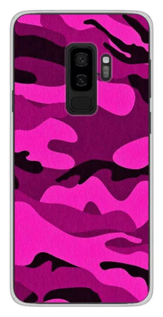 Bedruckte Silikonhülle kompatibel mit Samsung Galaxy S9 Plus Pink Camouflage