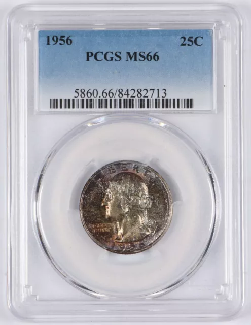 1956 P Washington Silver Quarter PCGS MS66 25C Toned