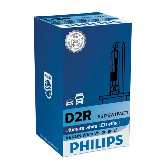 Philips D2R White Vision gen2 HID Xenon Upgrade Gas Bulb 85126WHV2C1 Single