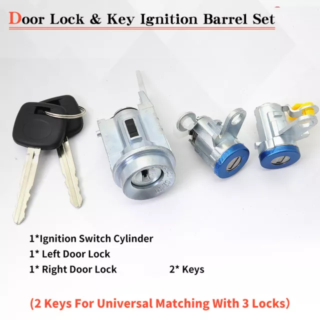 Door Lock Key Ignition Lock Cylinder Set For 95-04 Toyota Tacoma Matched 2 Keys 2
