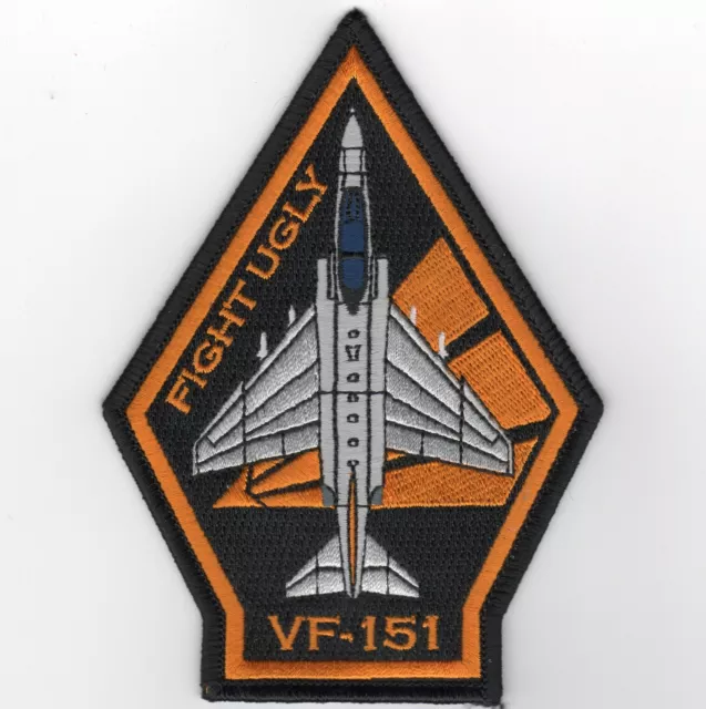 5" Usn Navy Vf-151 F-4 Coffin Yellow Black Phantom Hook & Loop Embroidered Patch