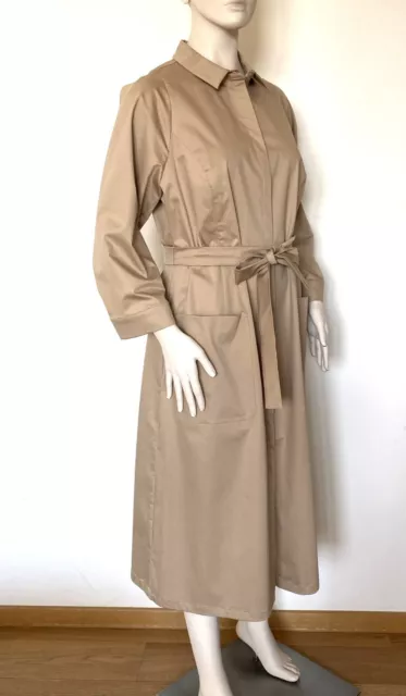 MARINA RINALDI,  Stretch Cotton Dress in Beige, Size MR 27, 18W US, 48 DE, 56 IT
