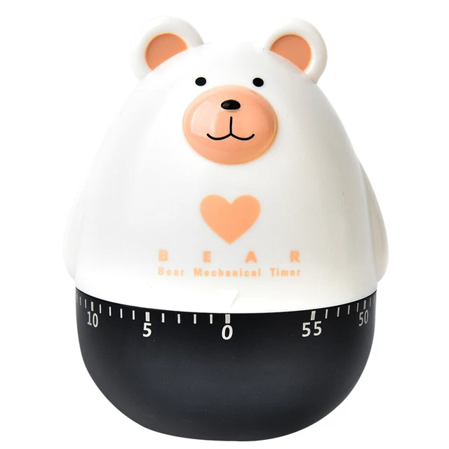 Timer orso tem. 60 minuti allarme forte timer rotante bianco