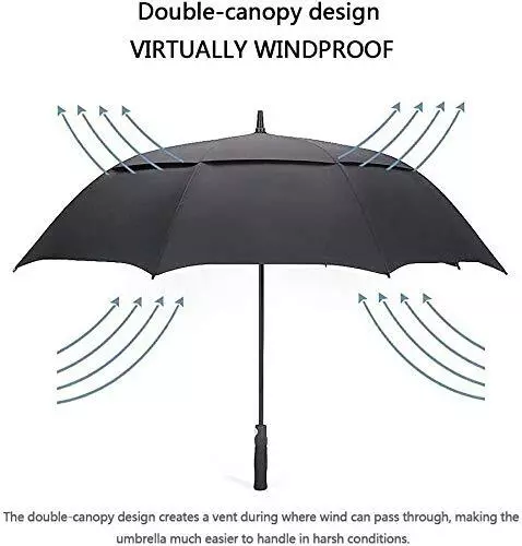 G4Free 55/63/69/72/80 Inch Golf Umbrella Windproof Double Canopy Extra Large 3