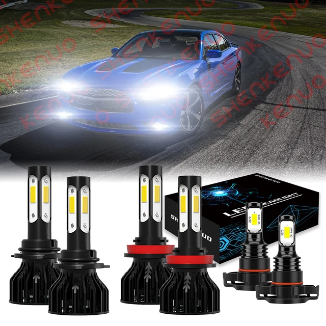 SHENKENUO Headlight Fog Light Kit 6 Bulbs Complete LED Headlight & Fog  Light Kit For Dodge Charger 2011-2014 - 6000K White, 6 Bulbs Included 6000K  LED Headlight Kit