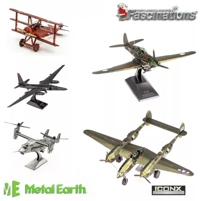 Fascinations Metal Earth 3D Model Military Aircraft DIY Official New Laser Cut