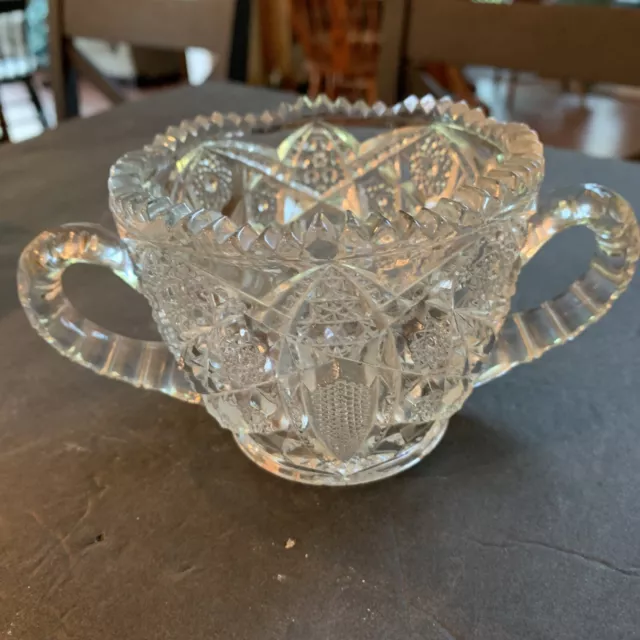 EAPG FENTEC Clear  Open Sugar Bowl  1904 McKee Glass MG6 Prescut