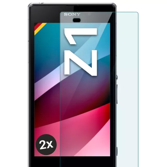 2x Echt Glas für Sony Xperia Z1 Panzerfolie HD Hartglas Premium Displayschutz