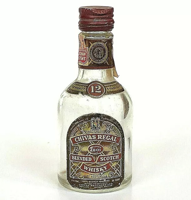 Chivas Regal Miniature Liquor Bottle Scotch Whisky 12 Years 1950s Empty Vintage