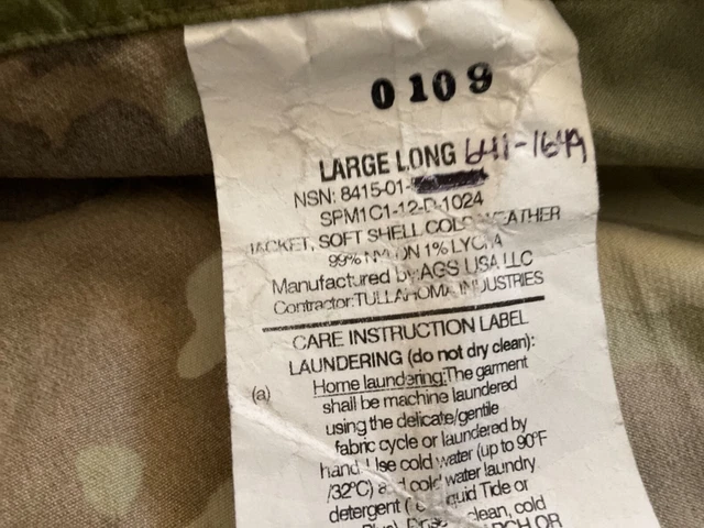 USGI Army Soft Shell Cold Weather Parka Multicam OCP large long 3