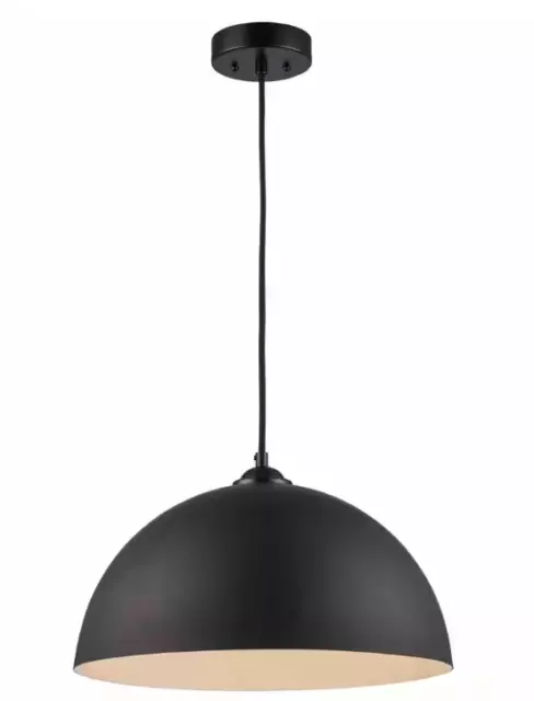 Trans Globe Mercer 15.75 in. 1-Light Black Pendant Light Fixture