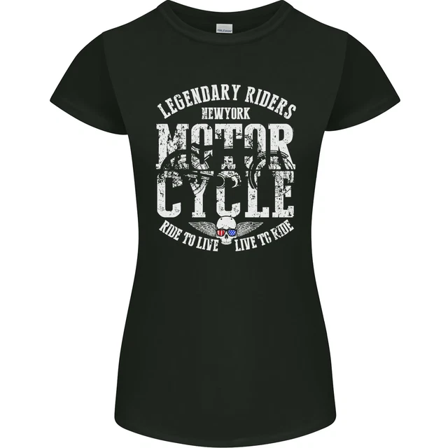 T-shirt leggendaria motociclista motociclista biker donna petite cut