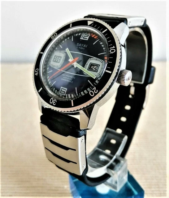 Montre De Plongée Chalet Mécanique Des Années 70 - Bracelet NATO Noir - Révisée
