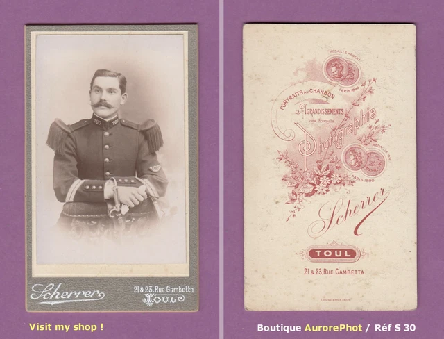 MILITAIRE OFFICIER D'INFANTERIE Médaillé, Croix Mentana, Dédicace, Cdv