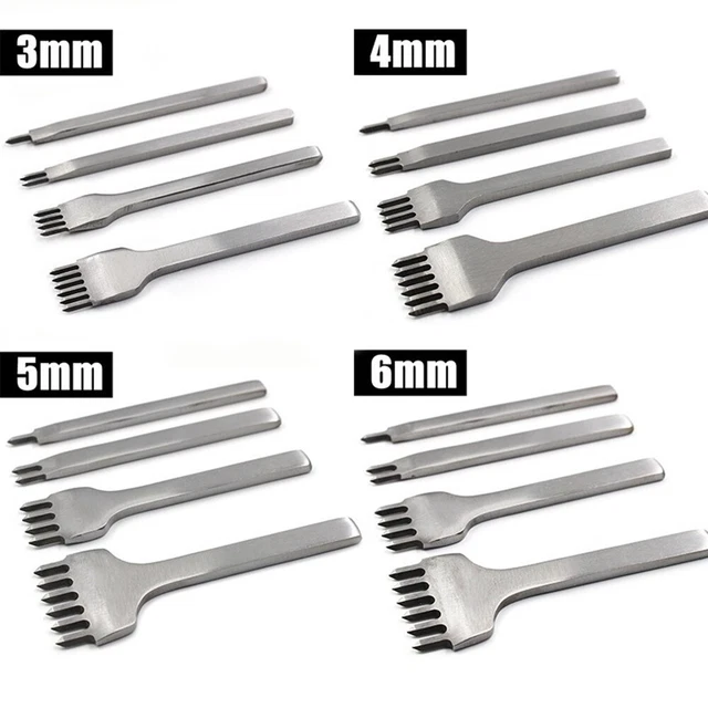 Versátil herramienta de perforación artesanal de cuero 4 dientes opciones ergonómicas De