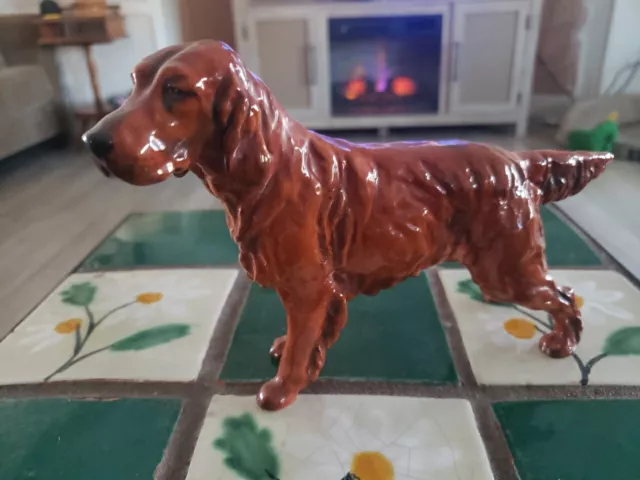 VINTAGE ROYAL DOULTON ENGLAND Red IRISH SETTER HN1055  Hunting Dog