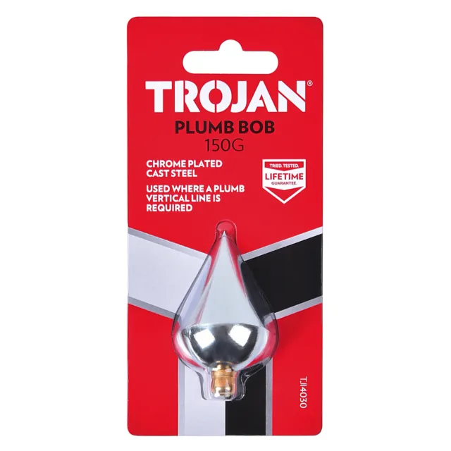 2 X Trojan Plumb Bob 150G Builders Metal Steel Building Bricklayers Level Guide 2