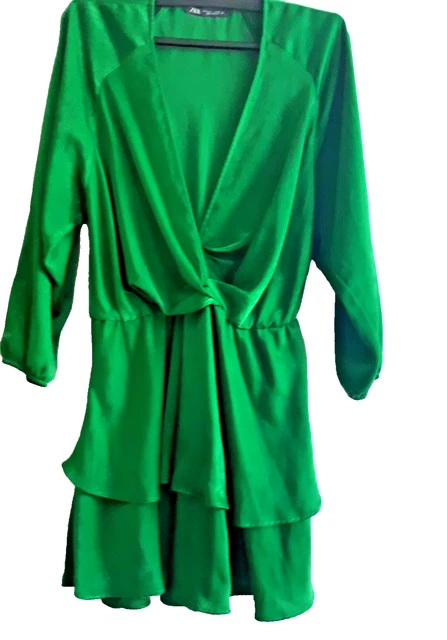 Haut Camisole (cami) Zara Vert Moyen, Sans Manches, Taille M, Occasion Très Bon état