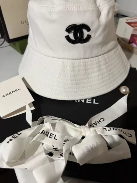 CHANEL COTTON CC BUCKET HAT white 92.04 PicClick UK
