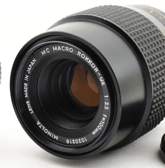 Minolta MC Macro Rokkor 100mm f/3.5 MF Lens w/Tube 1:1 From JAPAN [Exc++]2065277