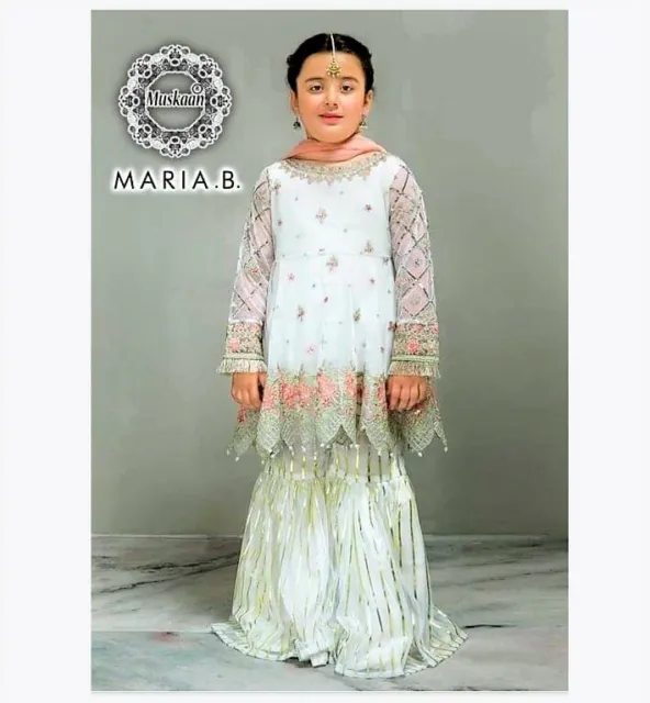 Girls pakistani eid collection Maria B wedding dress indian diwali sharara suit