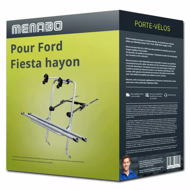 Porte-vélo Menabo Logic 2 pour Ford Fiesta hayon 01.2013-06.2017 2 vélos TOP