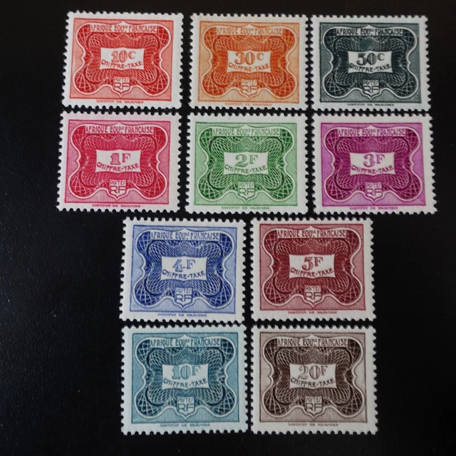 Afrika Äquatorial- Französisch Aef Briefmarke Steuer N° 12/21 neuer Stempel MH