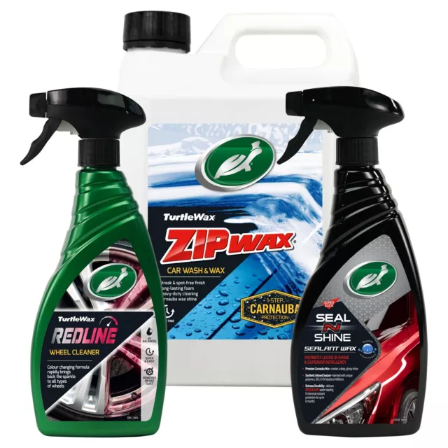 Turtle Wax Wash, Wax & Wheel Car Cleaning Triple Bundle (Triple Pack)