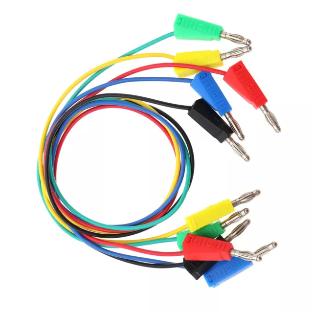 5pc Dual 4mm Banana Plug Test Lead Wire Stackable Cable 50cm Fit for Multimeter