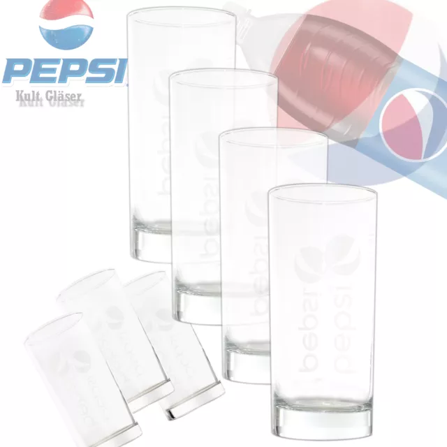 PEPSI COCA COLA Gläser 0,2L 0,3L 0,4L Glas Set Coke Retro Kult Max Trinkglas NEU