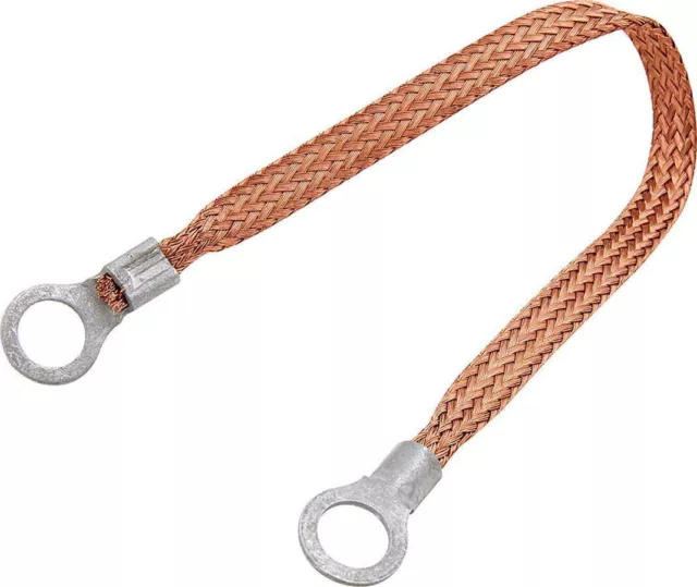 Allstar Performance Copper Ground Strap 9In W/ 3/8In Ring Terminals All76330-9
