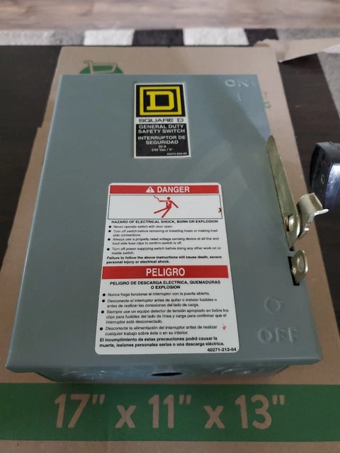 SQUARE D SAFETY Disconnect D221N ENCLOSURE 30 AMP