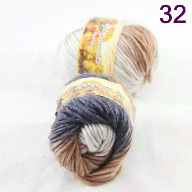 SALE 2ball Chunky Colorful Hand Knitting Scores Wool Yarn Dark Bronze White Cool