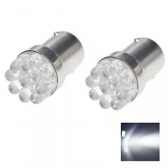 Ampoules LED P21/5W BAY15D Blanches 6000K Lampe 9 SMD Veilleuses motos scooters