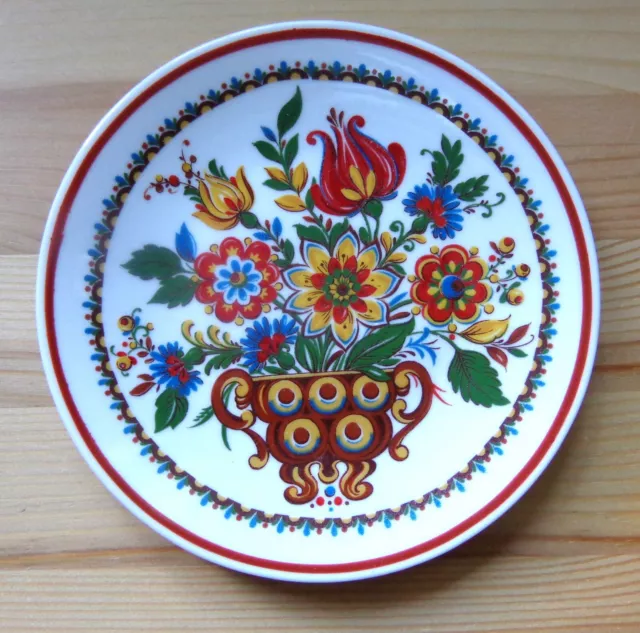 Kurt Hammer Vintage Deko Teller Blumen floral 15 cm + Aufhänger Wand Landhaus