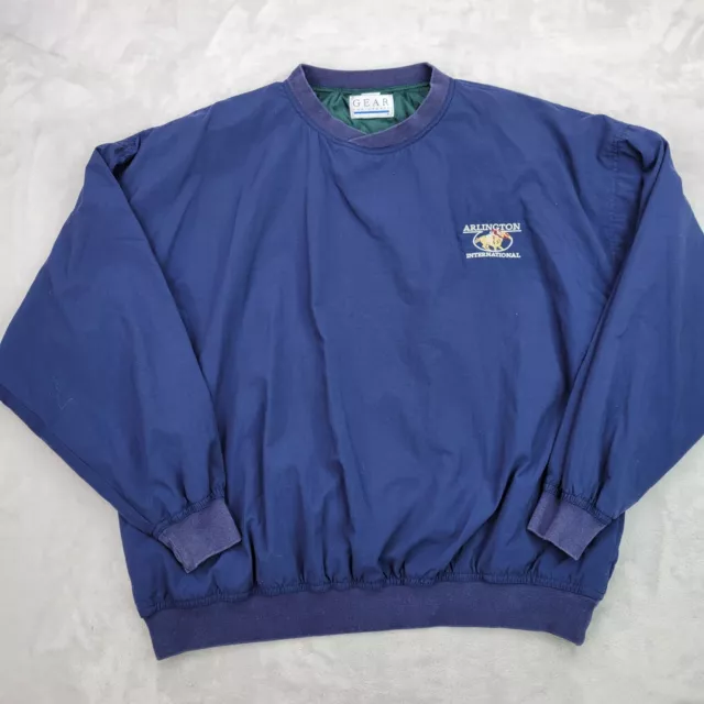 Arlington Racetrack Jacket Mens XXL Blue Windbreaker Coat Horse Racing Adult 2XL