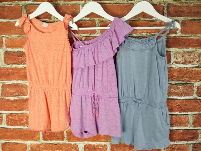 Girls Bundle Aged 3-4 Years 100% Next Orange Blue Purple Playsuits Summer 104Cm