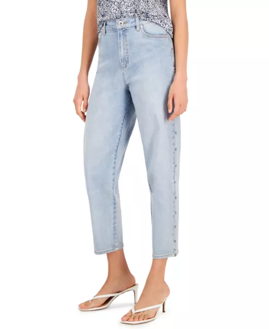 MSRP $70 Inc International Concepts High Rise Cropped Mom Jeans Blue Size 6