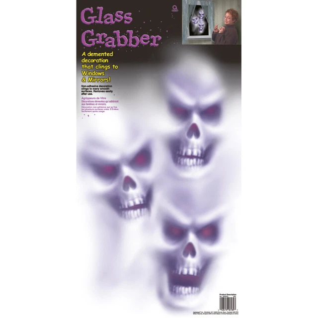 Decoración de ventana fantasmas gritando 61 x 31,5 cm Halloween decoración imagen de ventana calaveras