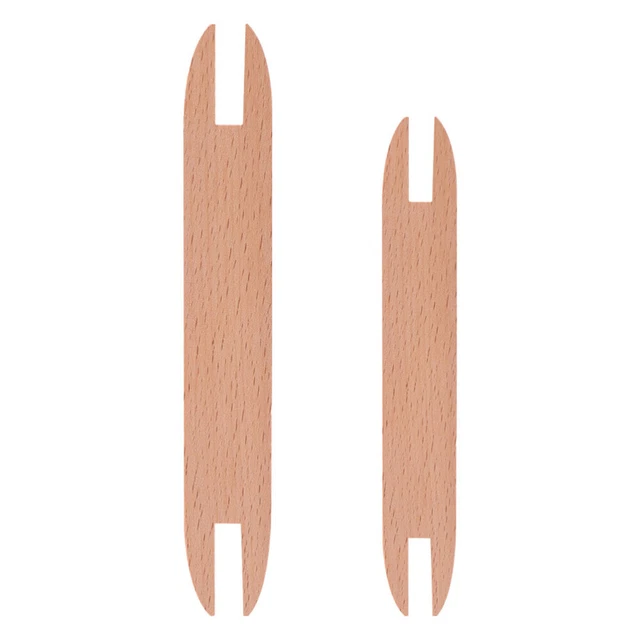2 piezas Herramienta de artesanía para tejer bufandas lanzaderas de madera natural