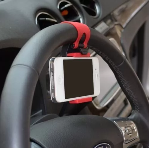 Car Steering Wheel Mobile Phone Holder Universal Mount smartphone up to 6 inch