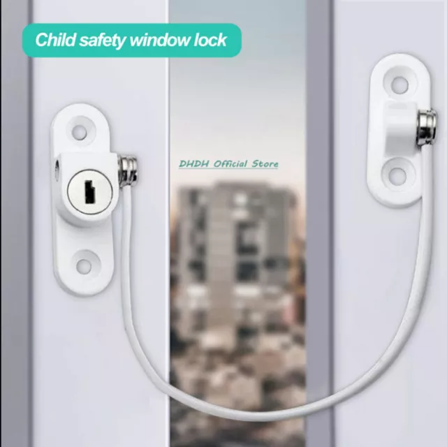 4x Window Door Restrictor Child Baby Safety Security Lock Cable Catch Wire 2