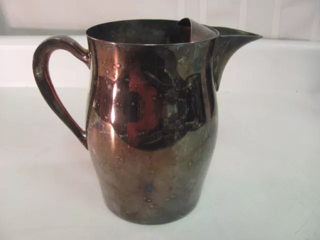 Academy #15G Silver On Copper Pitcher MCM Ice Lip Water Tea Vase Decor