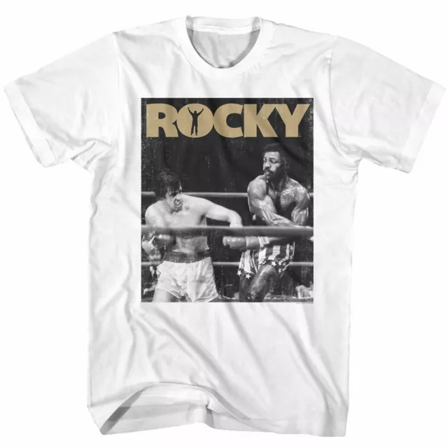 ROCKY VS APOLLO Creed 1976 Men's T-Shirt Boxing Match Movie Tee Balboa ...