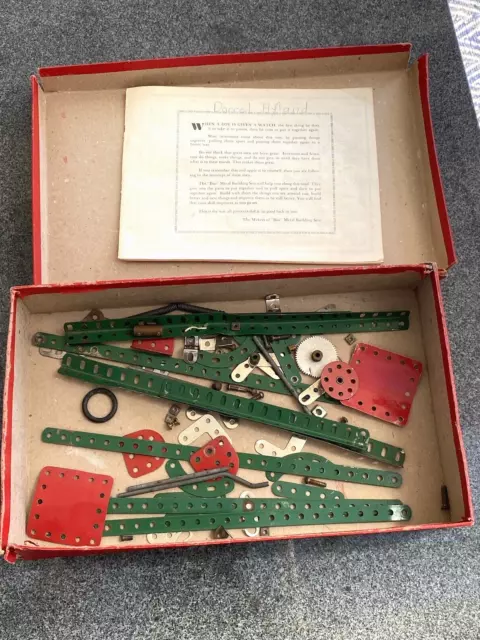 Vintage Buz Metal Builder Set Number 6 with Instructions - Incomplete - Meccano