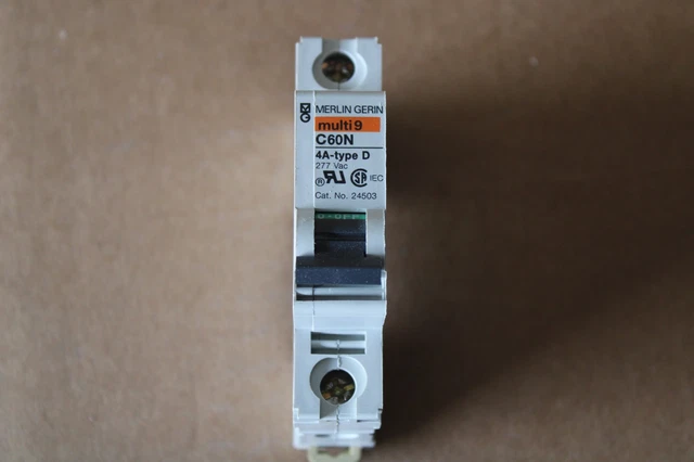 Merlin Gerin, Multi9 C60N Circuit Breaker, 1 Pole, 4 AMP Merlin Gerin, Multi9 C60N Circuit Breaker, 1 Pole, 4 AMP