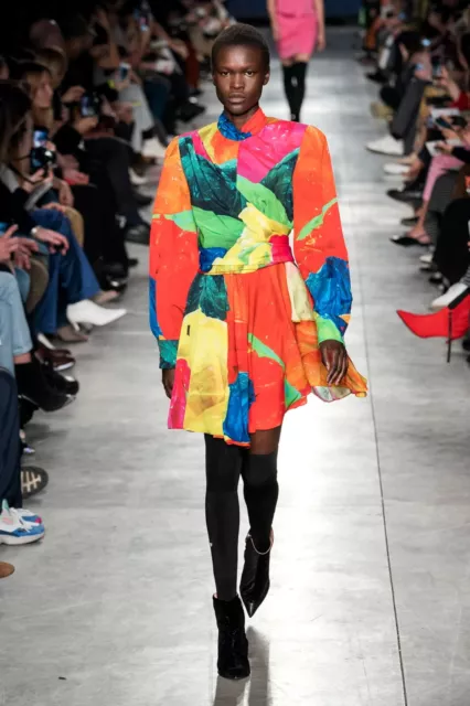 MSGM Milano Runway Abito Multicolor Mini Dress Italy Size EU 40/US 6