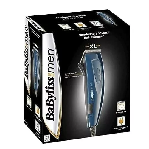 BaByliss E695E Tondeuse Cheveux et Corps pour Homme - Bleue 8 guides 5 positions