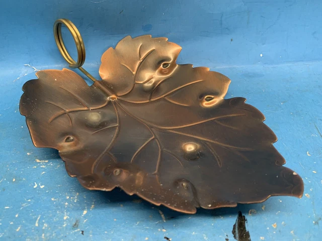 Vintage Solid Brass Oak Leaf Candy Dish/ Display- 9 Inch Brass Leaf Dish