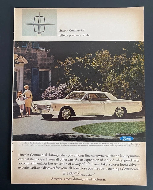 1966 Lincoln Continental Coupe Print Ad